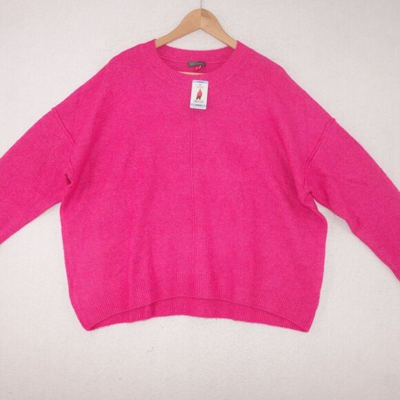 NEW Vince Camuto Center Seam Crewneck Soft Sweater Pink Paradox Women's Large - Picture 3 of 10